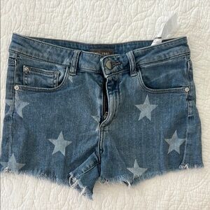 DL1961 Blue Star Pattern Denim Shorts
